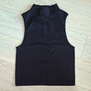 Zara Black Ribbed Seamless Tank Top - XS